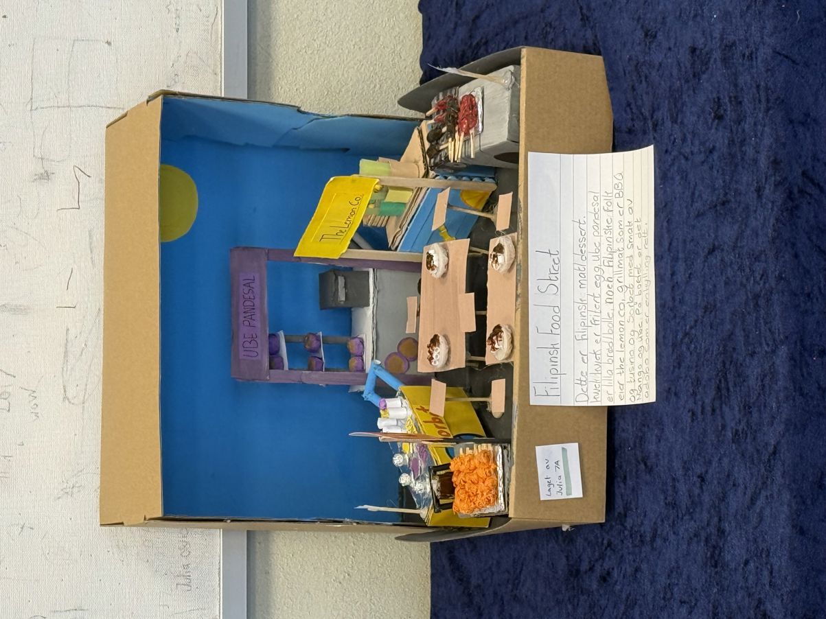 Et lekehus med et skilt